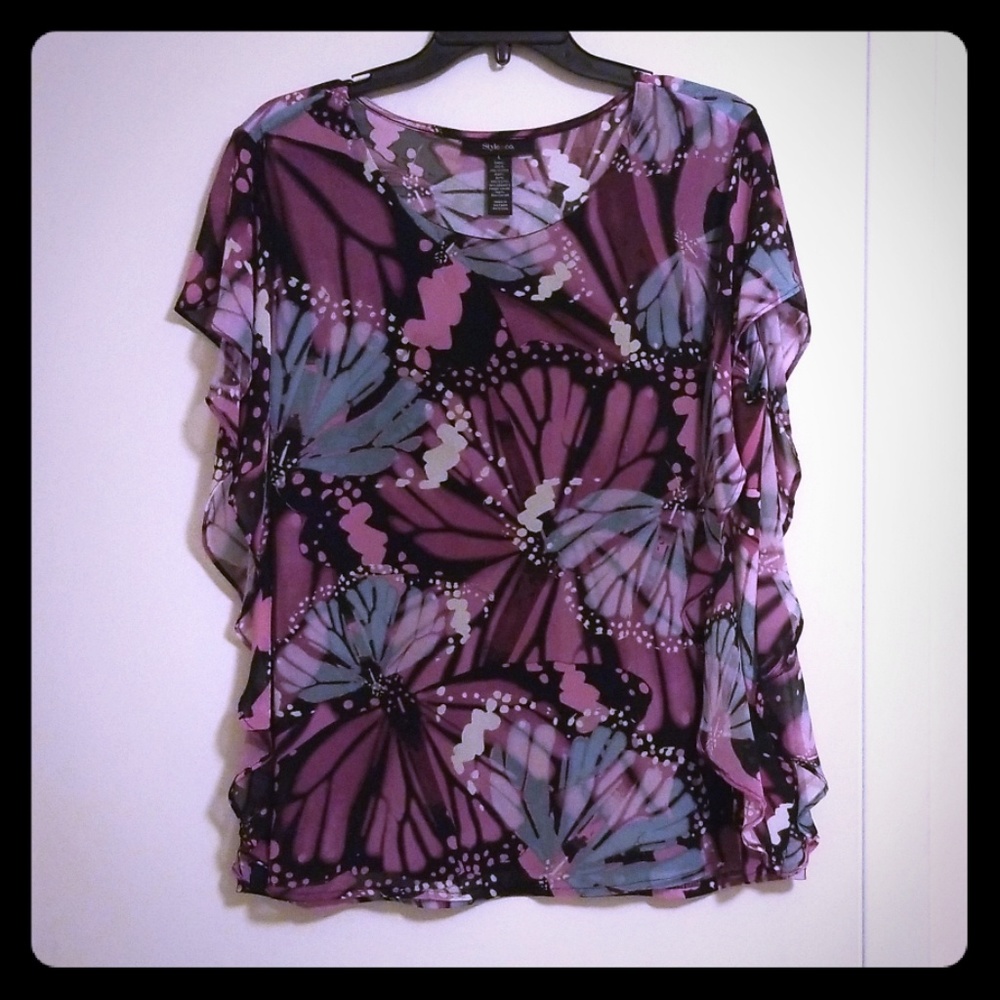 style and co floral shirt